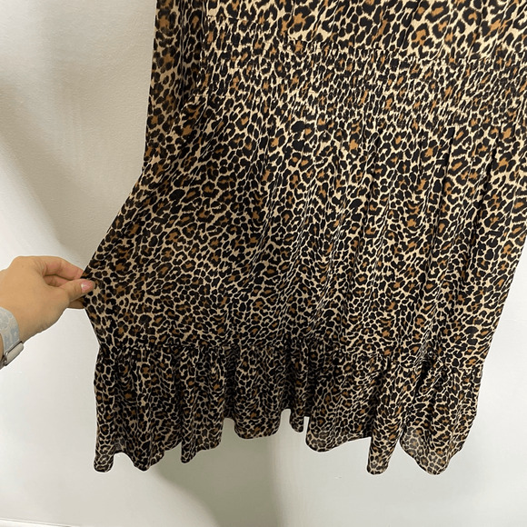J. CREW Cinched Waist Dress in Leopard Chiffon long sleeve K4927 WOMEN'S 6 - Picture 5 of 9